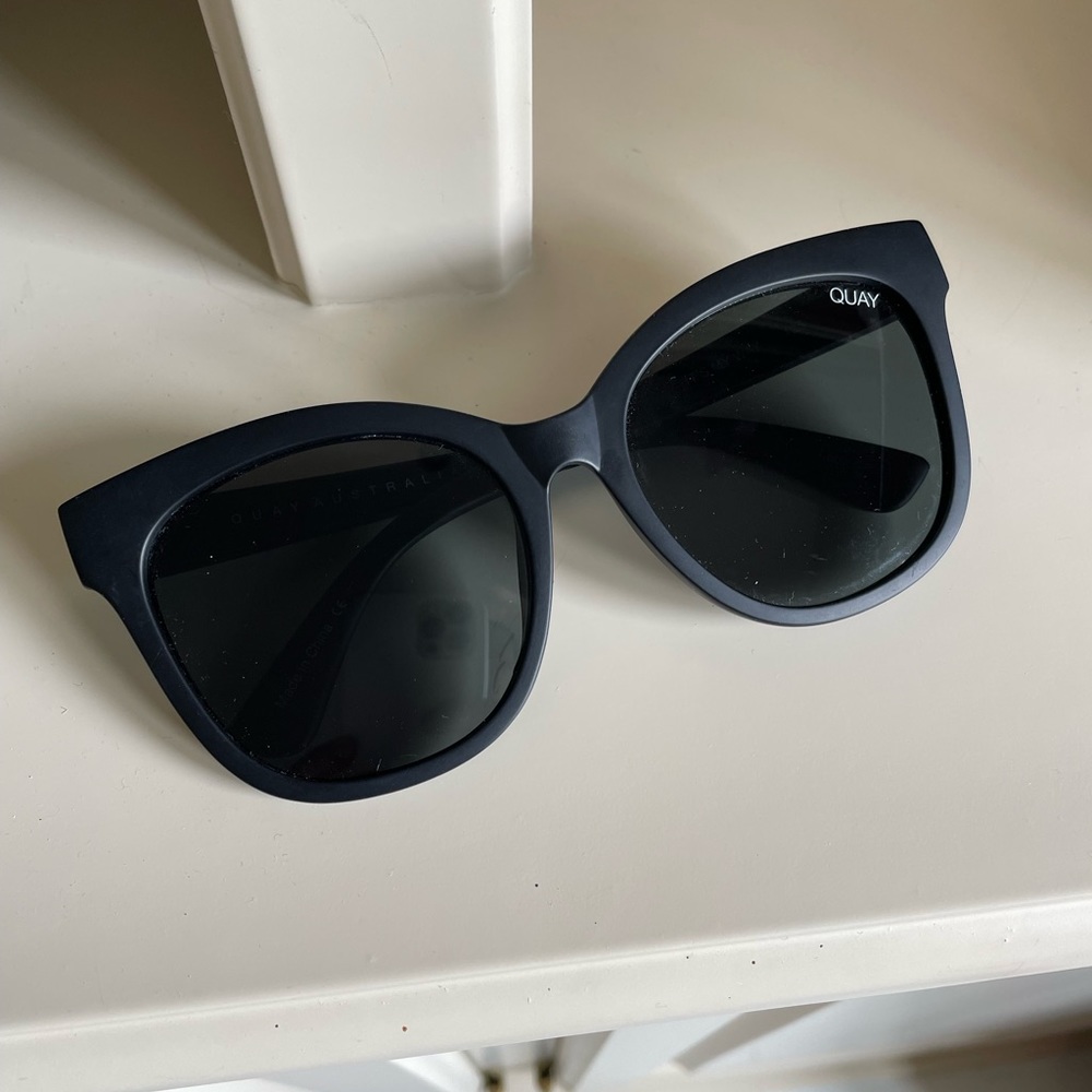 Quay Australia It's My Way Women's Sunglasses Oversized Cat Eye -Black/Smoke